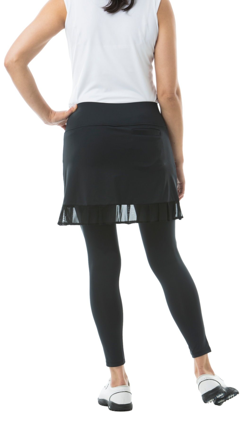 SOLCOOL ANKLE LEGGING with SKORTI. BLACK. 900224 - SanSoleil