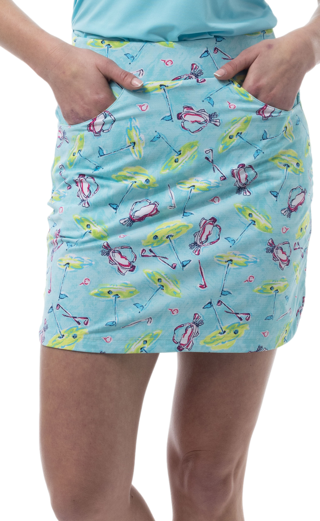 SANSOLEIL 17" GOLF SKORT. FLAGS AND BAGS. 900225 - SanSoleil