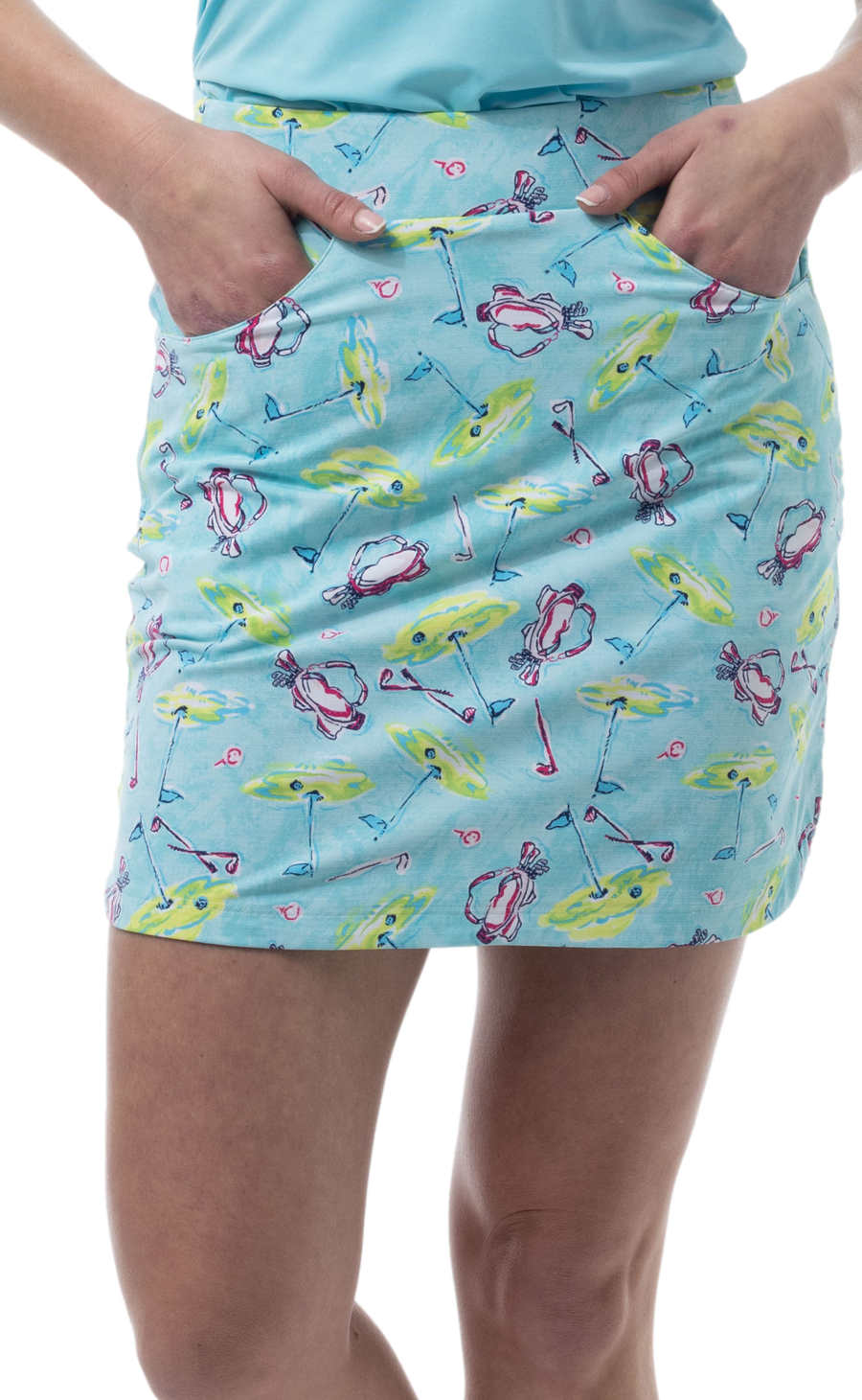 SANSOLEIL 17" GOLF SKORT. FLAGS AND BAGS. 900225 - SanSoleil