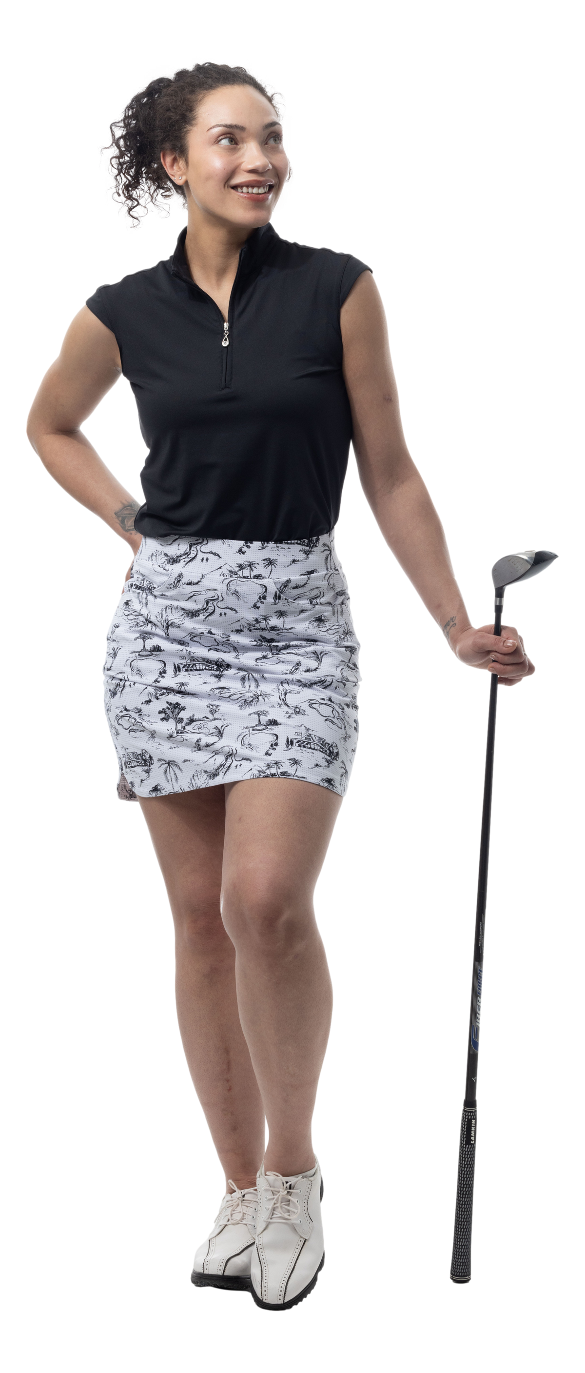SANSOLEIL 17" GOLF SKORT. TOILE DE GOLF.  BLACK. 900225 - SanSoleil