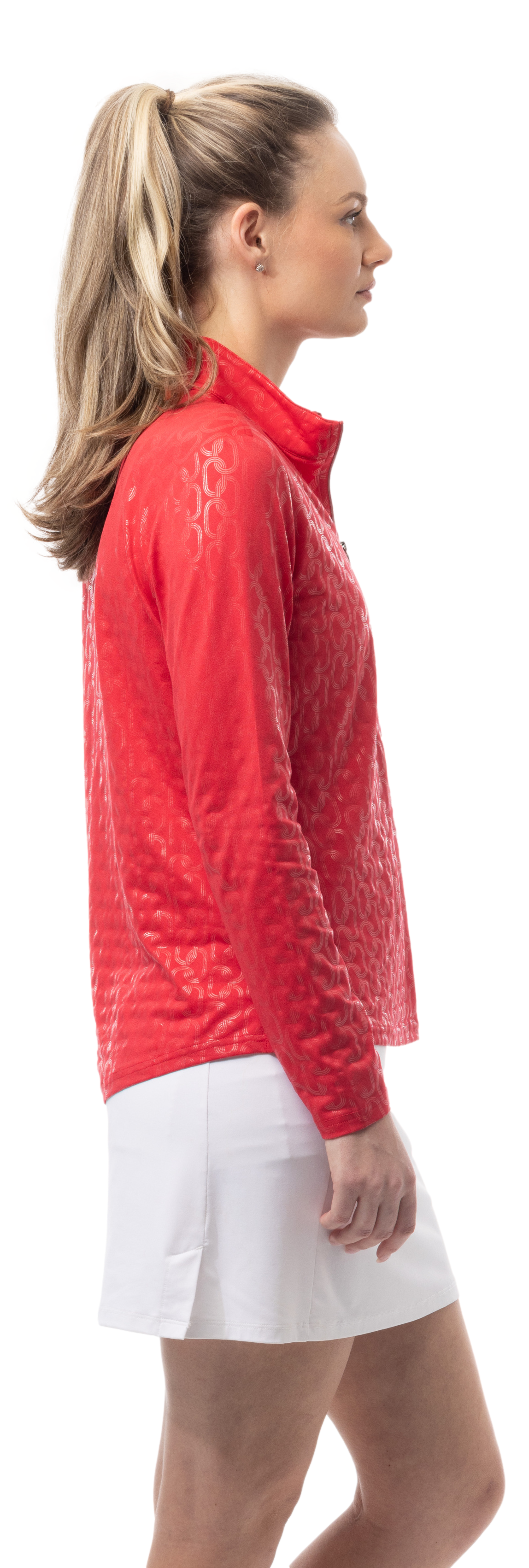 SOLSHINE FOIL PRINT MOCK. BLOCK CHAIN. RED. 900320