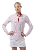 Solshine Mock. Morse Code. Tennis EMB. Ruby Red Stripes. 900323 - SanSoleil