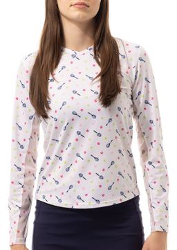 SOLCOOL PRINT Long Sleeve Crew. ROUND ROBIN.  900428PR - SanSoleil