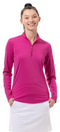 SUNGLOW ZIP MOCK. BERRY. 900434