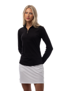 SUNGLOW ZIP MOCK. BLACK. 900434 - SanSoleil