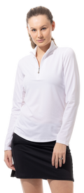 SUNGLOW ZIP MOCK. WHITE. 900434