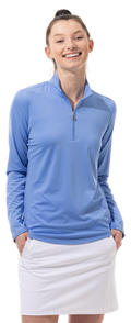 Sunglow Zip Mock. Cornflower Blue. 900434
