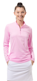 SUNGLOW ZIP MOCK. PINK. 900434