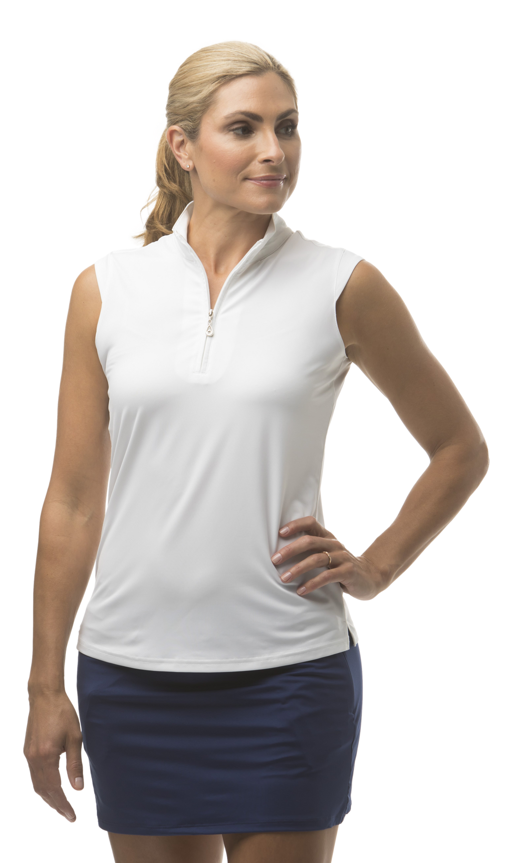 SUNGLOW SLEEVELESS MOCK. WHITE. 900439 - SanSoleil