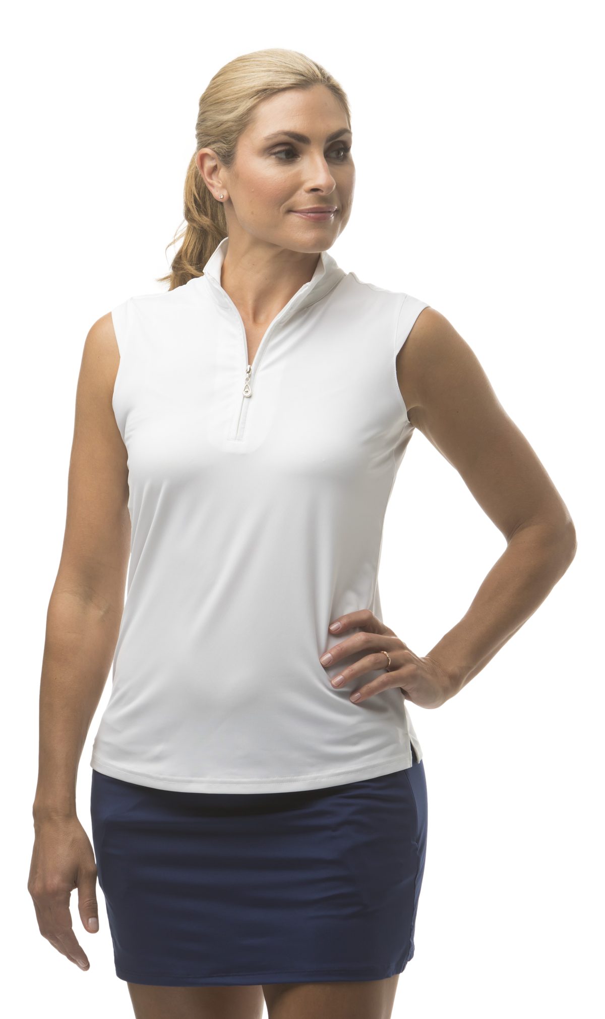 SUNGLOW SLEEVELESS MOCK. WHITE. 900439 - SanSoleil