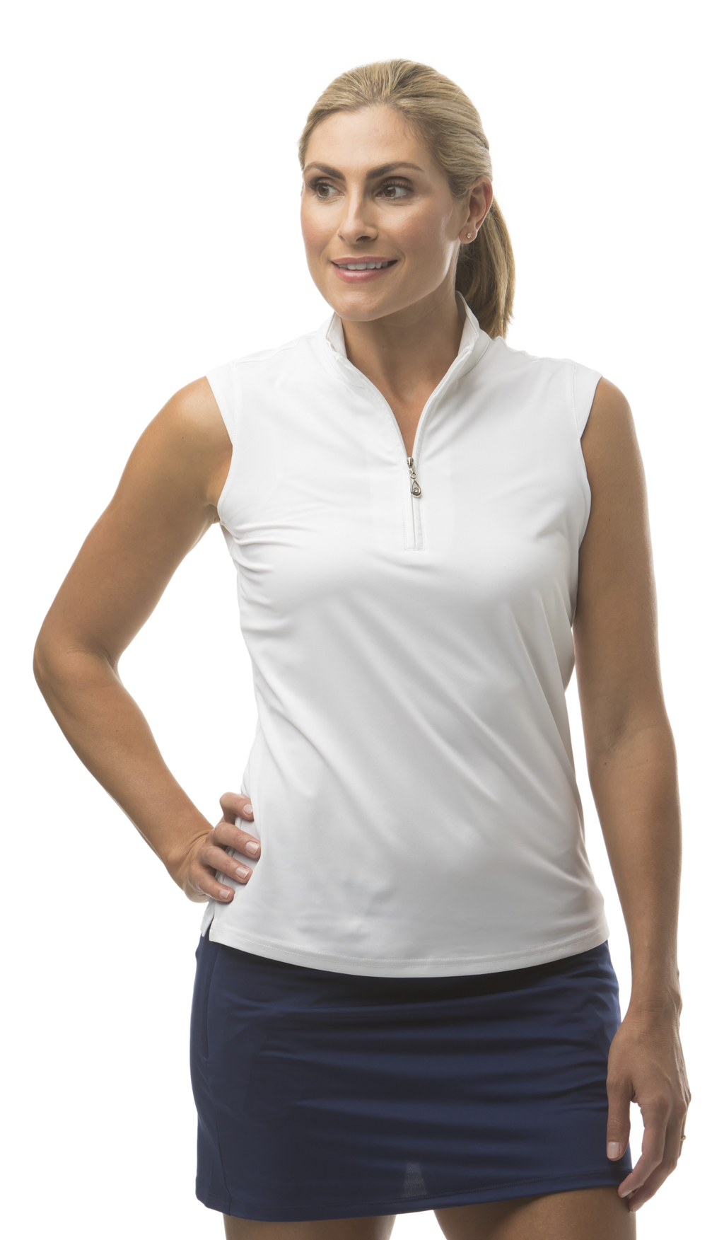 SUNGLOW SLEEVELESS MOCK. WHITE. 900439 - SanSoleil