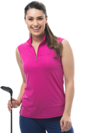 SUNGLOW SLEEVELESS MOCK - BERRY. 900439