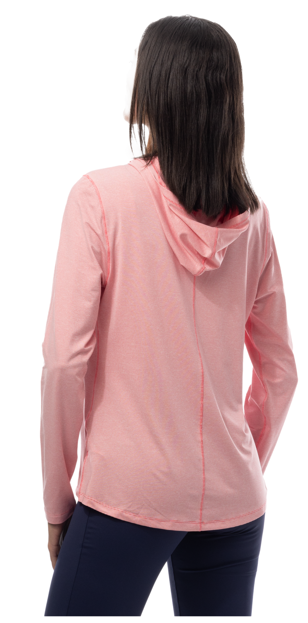 SANSOLEIL MELANGE STRIPE HOODIE. RED-WHITE. 900451MM - SanSoleil