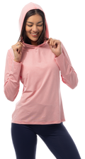 SANSOLEIL MELANGE STRIPE HOODIE. RED-WHITE. 900451MM - SanSoleil