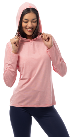 SANSOLEIL MELANGE STRIPE HOODIE. RED-WHITE. 900451MM - SanSoleil