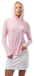 SANSOLEIL MELANGE STRIPE HOODIE. ROSE-QUARTZ WHITE. 900451MM - SanSoleil
