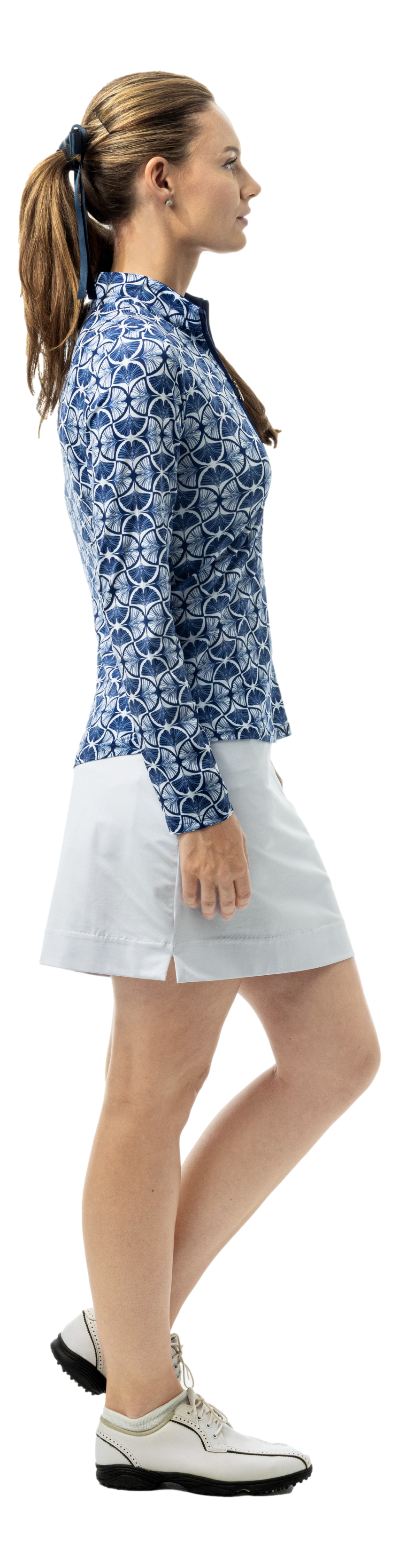 SOLCOOL 1/4 ZIP MOCK. GINGKO. NAVY. 900463