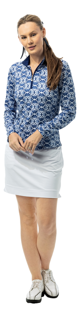 SOLCOOL 1/4 ZIP MOCK. GINGKO. NAVY. 900463