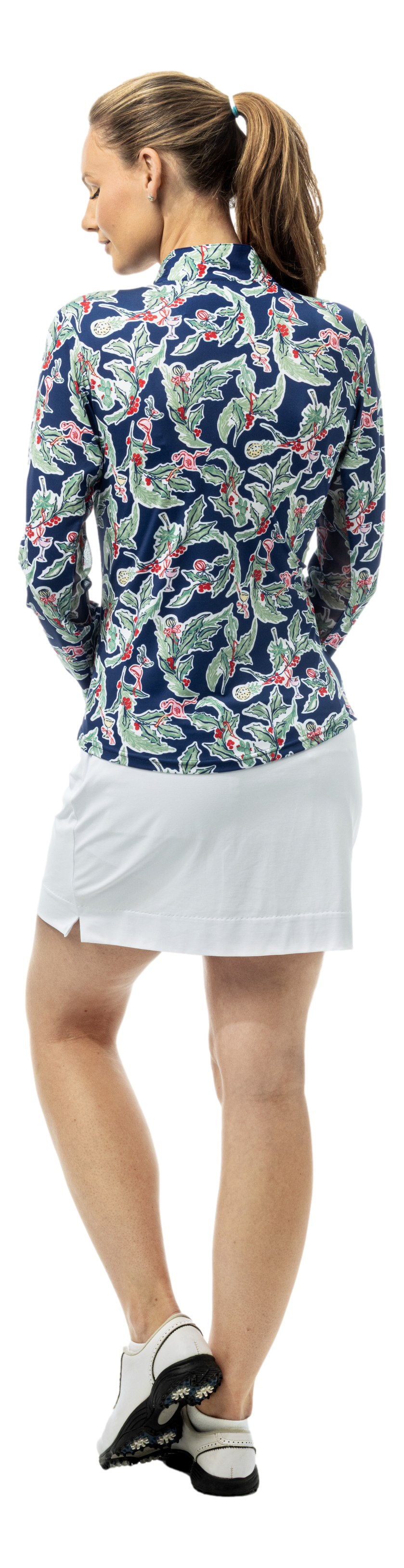 SOLCOOL 1/4 ZIP MOCK. HOLLY JOLLY. 900463
