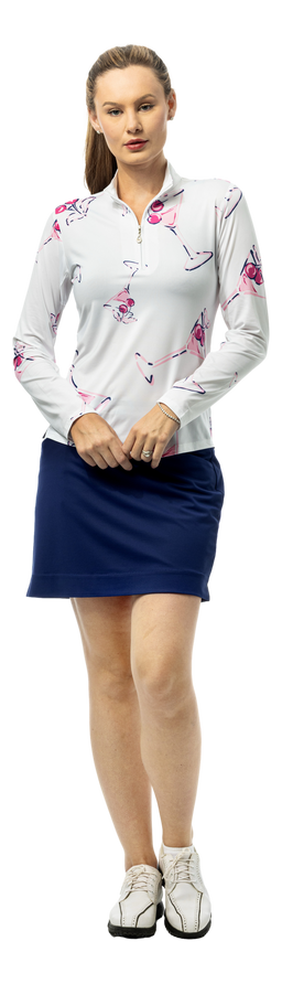 SOLCOOL 1/4 ZIP MOCK. MA CHERIE. 900463