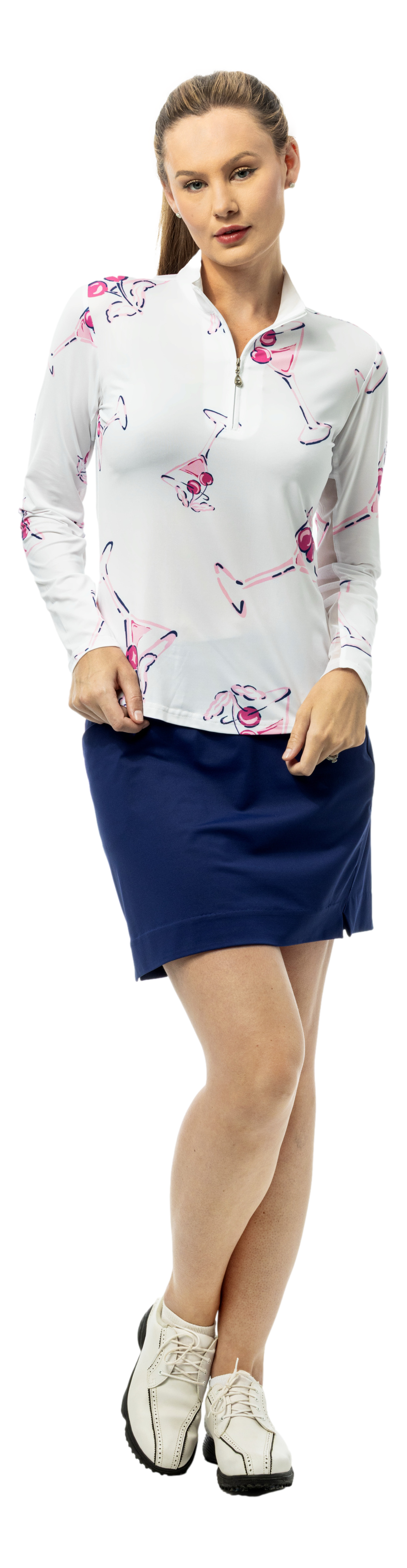 SOLCOOL 1/4 ZIP MOCK. MA CHERIE. 900463