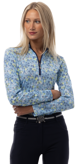 SANSOLEIL'S SOLCOOL 1/4 ZIP MOCK. MAKE A WISH. 900463 - SanSoleil
