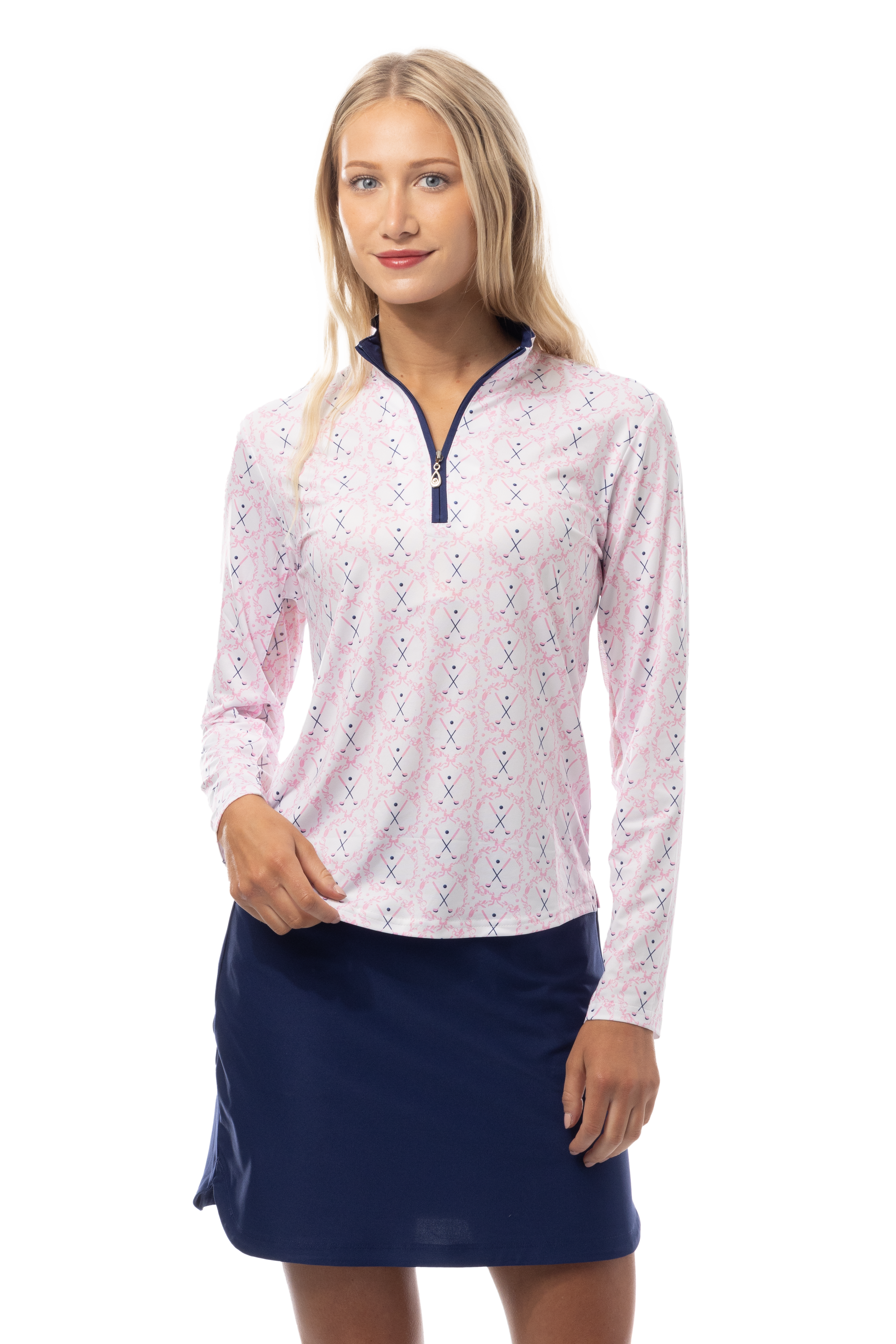 SOLCOOL PRINT MOCK. GOLF CREST. PINK. 900463 - SanSoleil