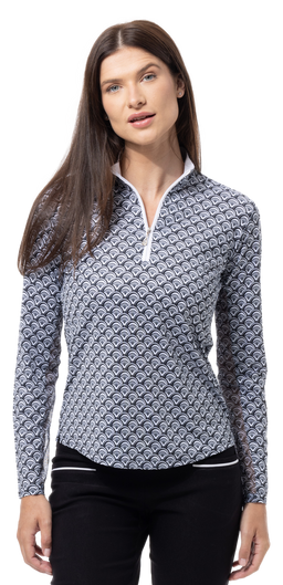 SOLCOOL PRINT MOCK. SHELLTEE. BLACK.  900463 - SanSoleil