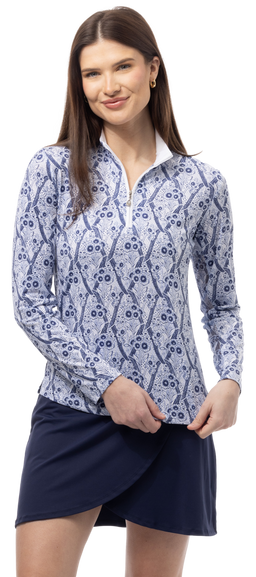 SOLCOOL PRINT MOCK. TRELLIS. NAVY. 900463 - SanSoleil