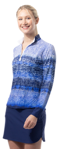 SOLCOOL 1/4 ZIP MOCK. CROC ROCK. NAVY. 900463 - SanSoleil