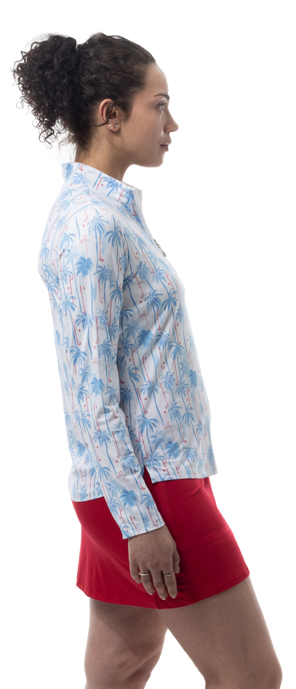SOLCOOL 1/4 ZIP MOCK. GOLF PARADISE. BLUE. 900463 - SanSoleil