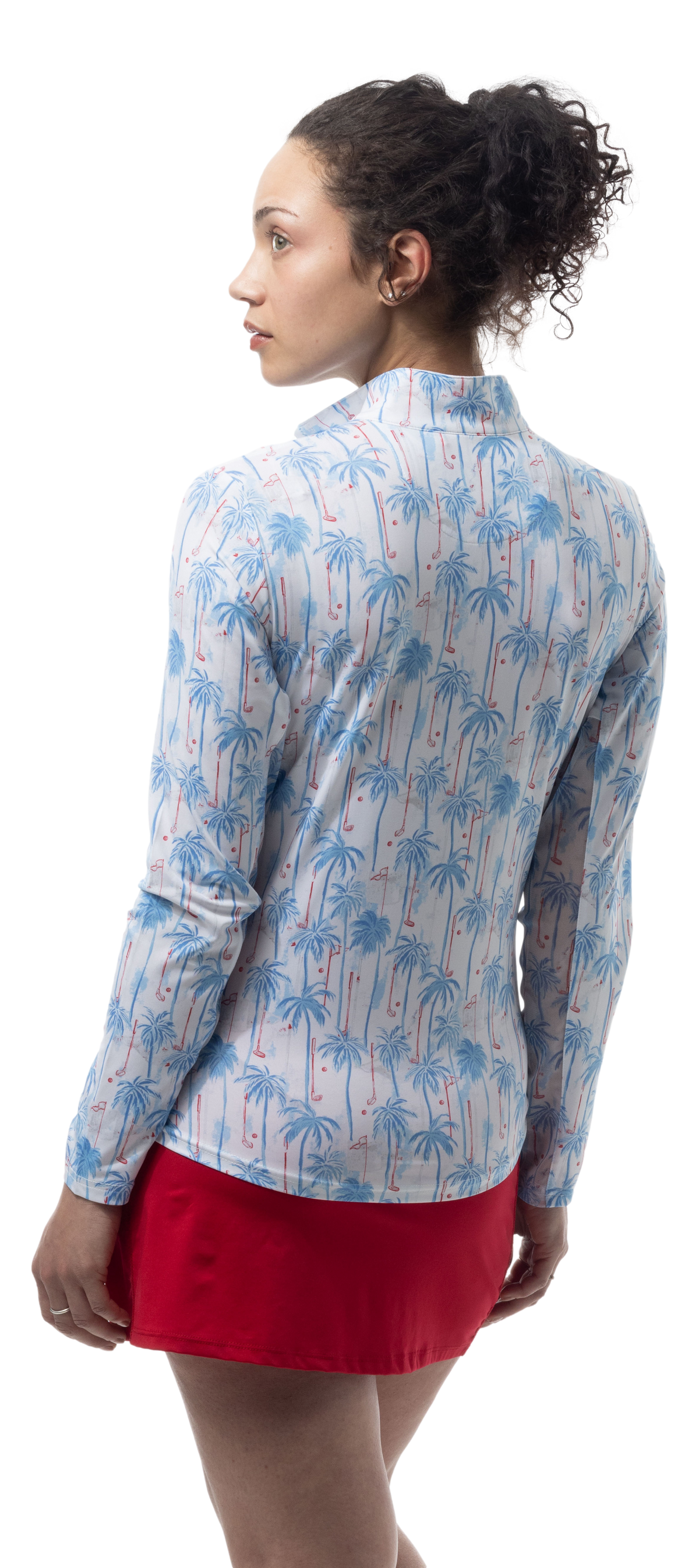SOLCOOL 1/4 ZIP MOCK. GOLF PARADISE. BLUE. 900463 - SanSoleil