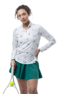 SOLCOOL 1/4 ZIP MOCK. MATCH PLAY. GREEN NAVY. 900463 - SanSoleil