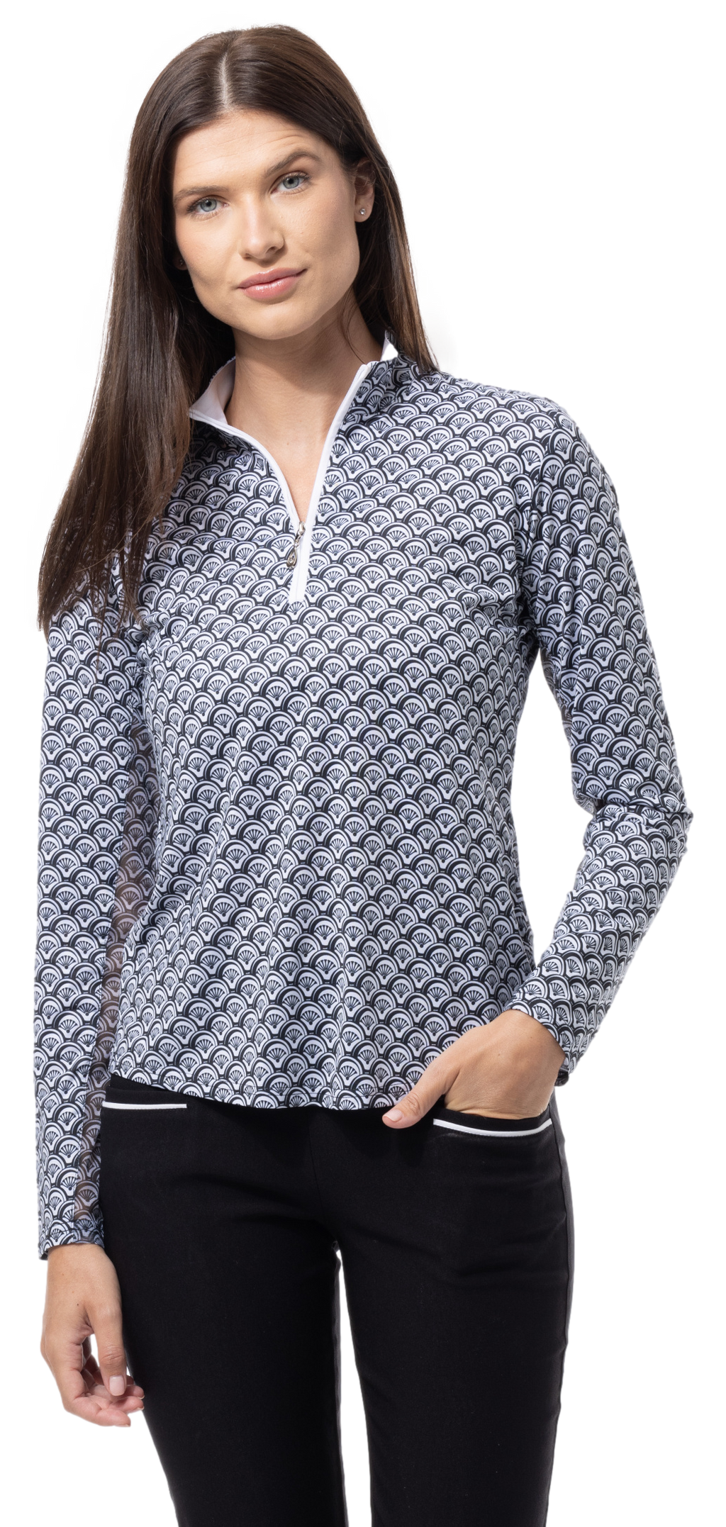 SOLCOOL PRINT MOCK. SHELLTEE. BLACK.  900463 - SanSoleil