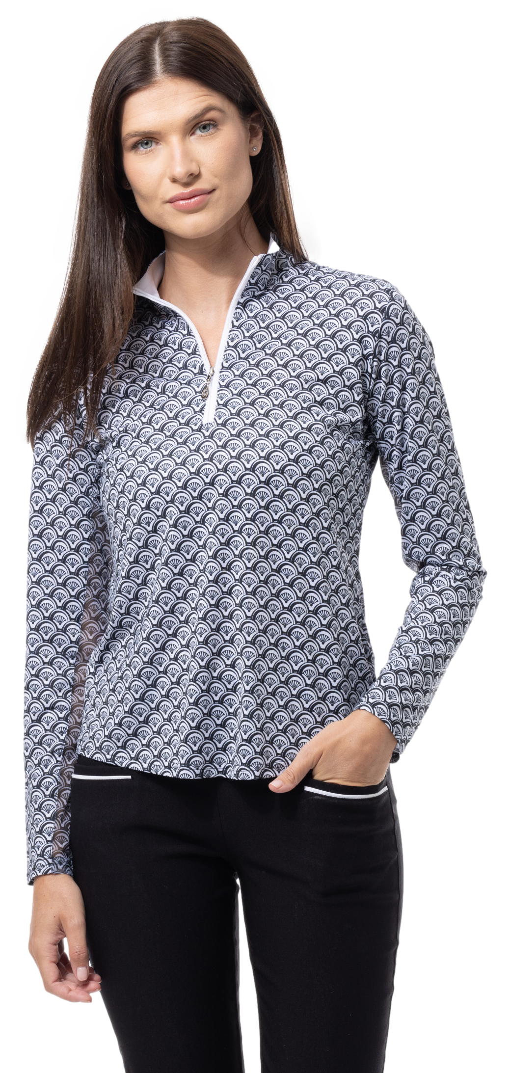 SOLCOOL PRINT MOCK. SHELLTEE. BLACK.  900463 - SanSoleil