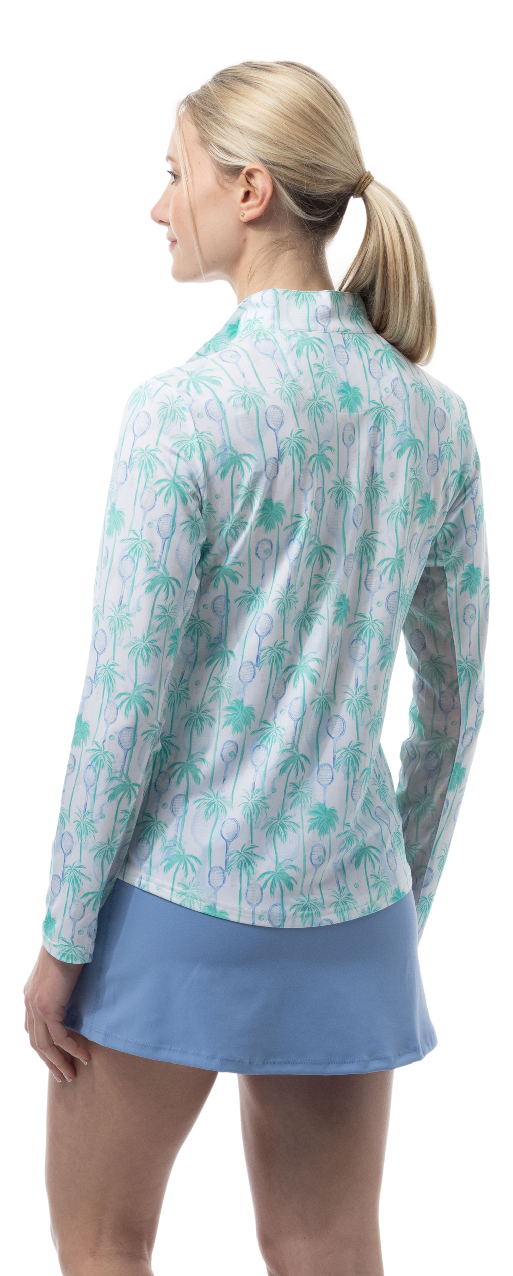 SOLCOOL 1/4 ZIP MOCK. TENNIS PARADISE. 900463 - SanSoleil