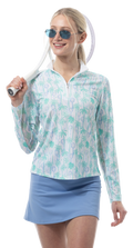 SOLCOOL 1/4 ZIP MOCK. TENNIS PARADISE. 900463 - SanSoleil