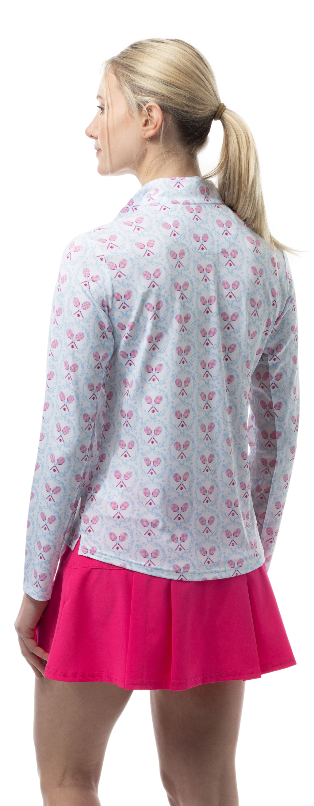 SOLCOOL 1/4 ZIP MOCK. TENNISON. ARTIC BERRY. 900463 - SanSoleil