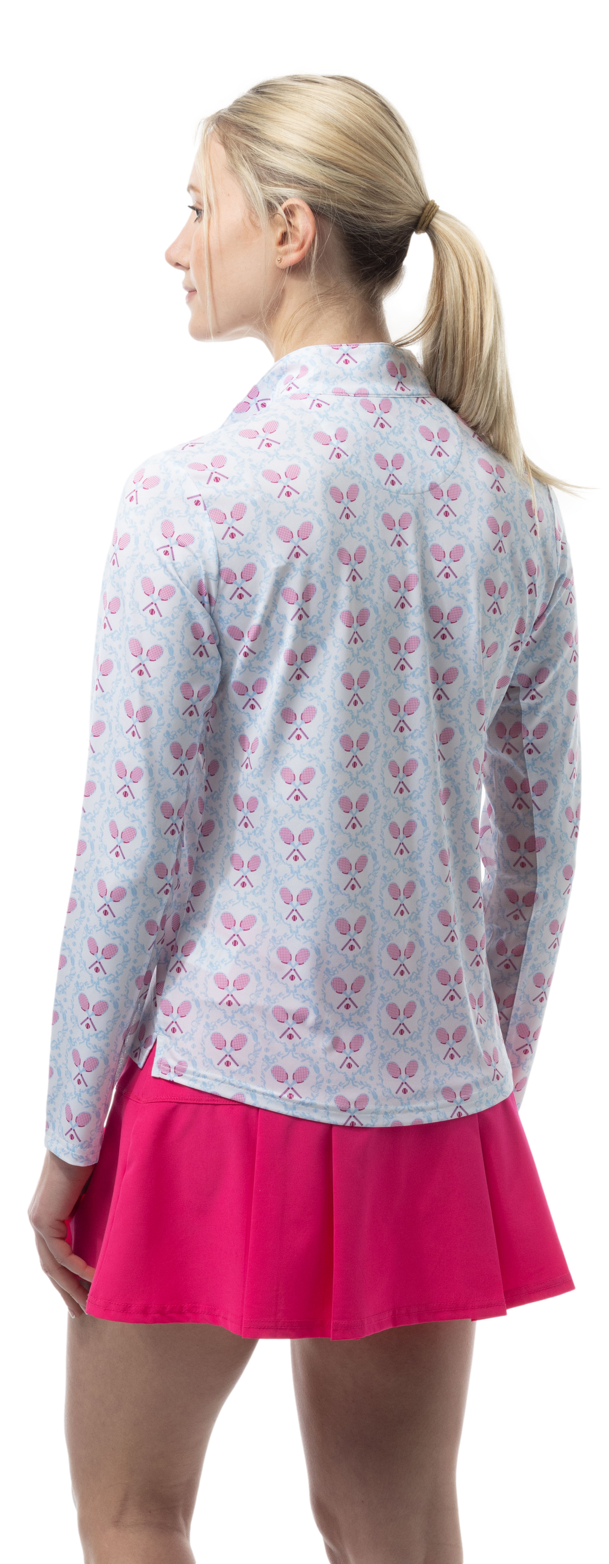 SOLCOOL 1/4 ZIP MOCK. TENNISON. ARTIC BERRY. 900463 - SanSoleil