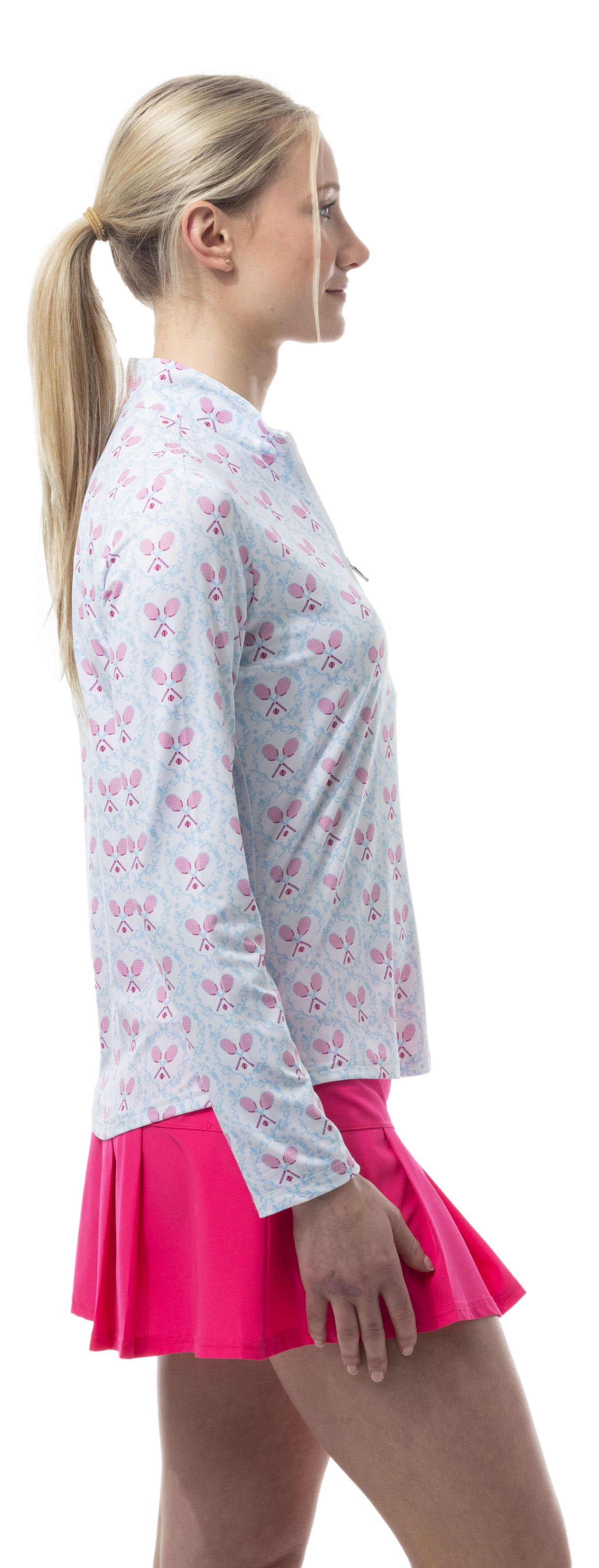 SOLCOOL 1/4 ZIP MOCK. TENNISON. ARTIC BERRY. 900463 - SanSoleil