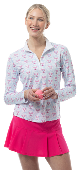SOLCOOL 1/4 ZIP MOCK. TENNISON. ARTIC BERRY. 900463 - SanSoleil