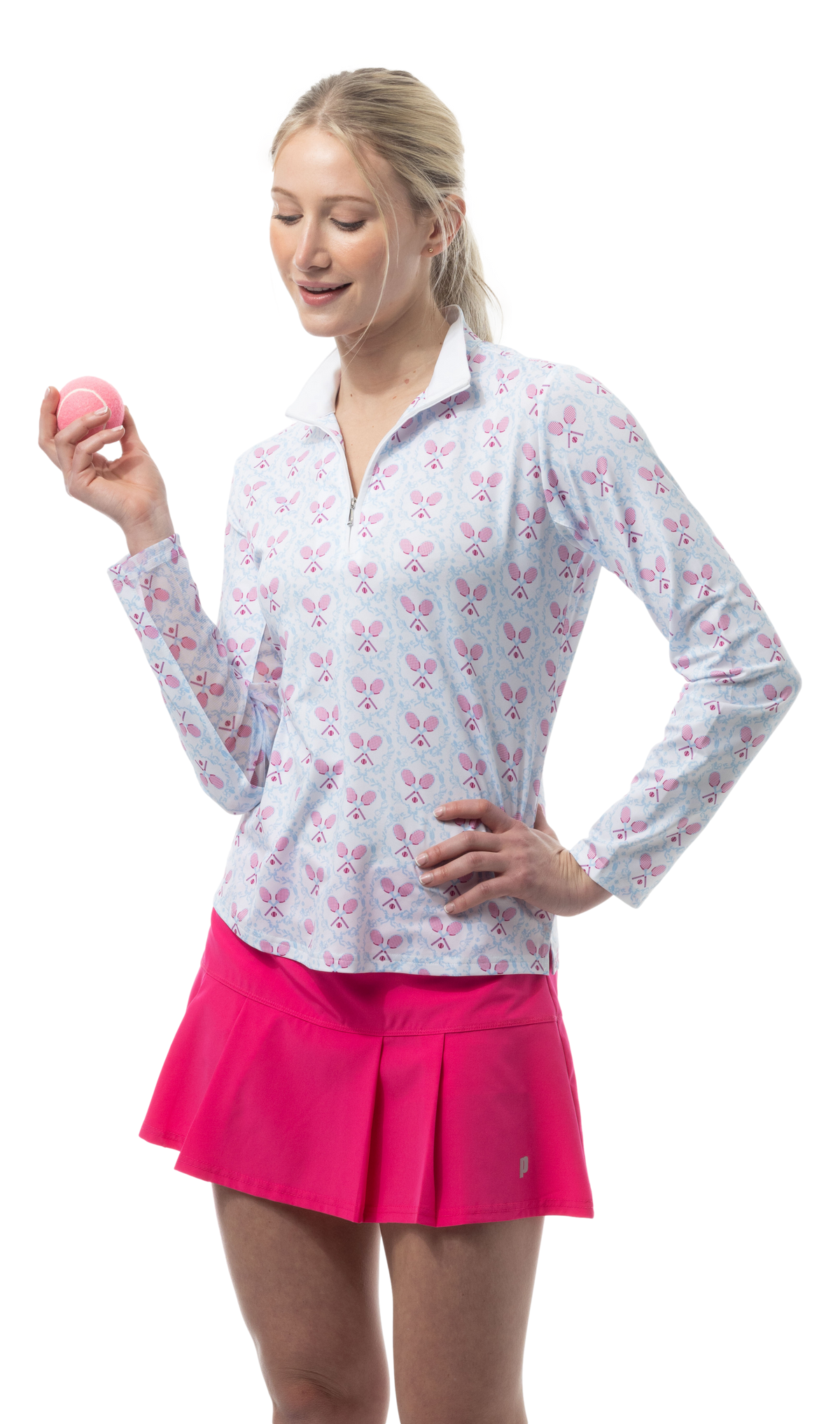 SOLCOOL 1/4 ZIP MOCK. TENNISON. ARTIC BERRY. 900463 - SanSoleil
