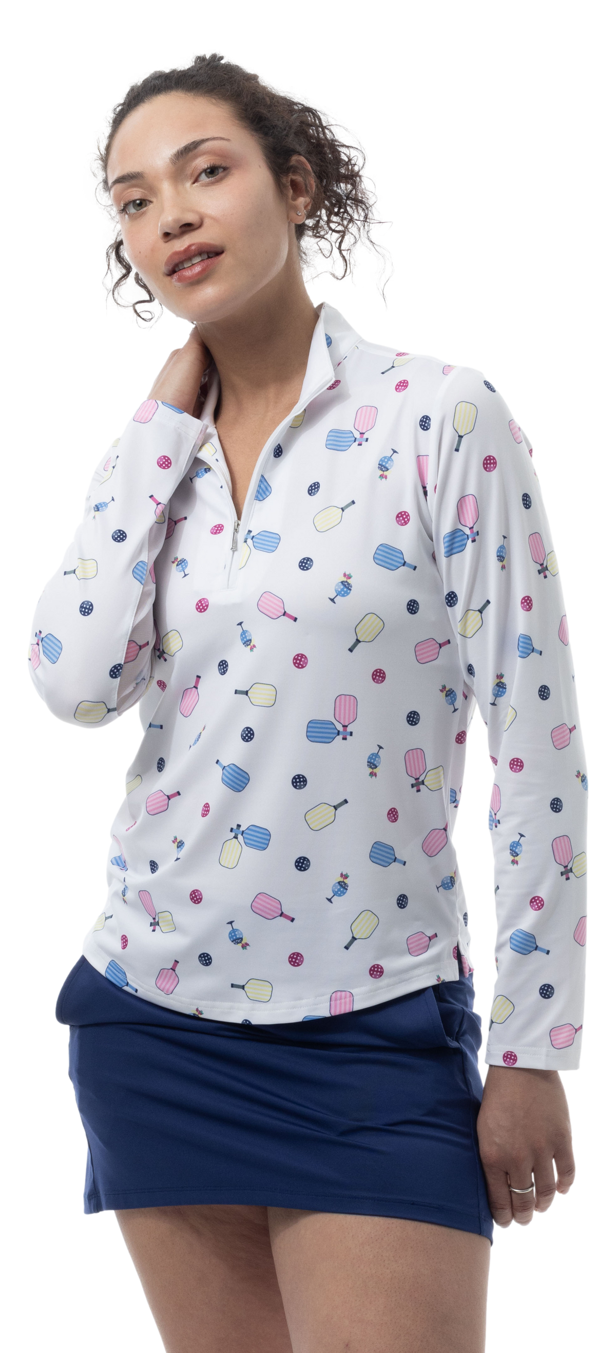 SOLCOOL 1/4 ZIP MOCK. UNDERSERVED AGAIN. 900463 - SanSoleil