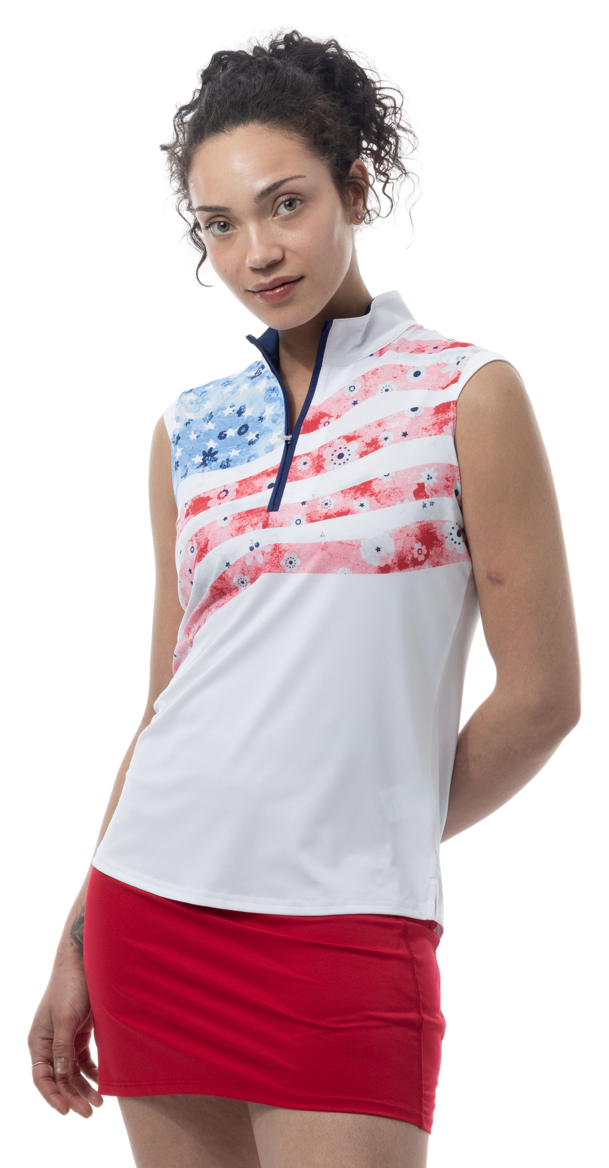 SOLCOOL SLEEVELESS MOCK. LIBERTY GARDEN. 900471 - SanSoleil