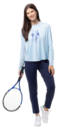 SUNGLOW RELAXED  DROP-TAIL TEE. RACQUETEER - BLUE. 900479