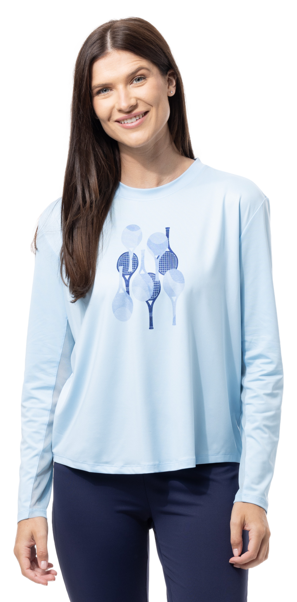 SUNGLOW RELAXED  DROP-TAIL TEE. RACQUETEER . BLUE. 900479 - SanSoleil