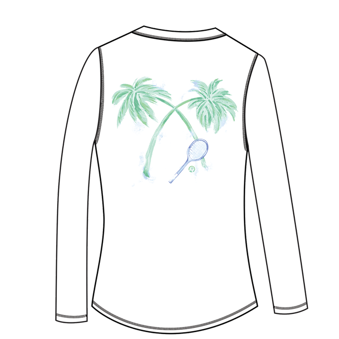 SUNGLOW RELAXED  DROP-TAIL TEE. TENNIS PARADISE. 900479 - SanSoleil
