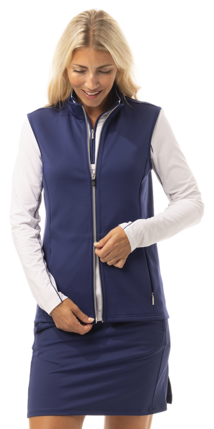 SOLLAYER ZIP VEST.  NAVY. 900512