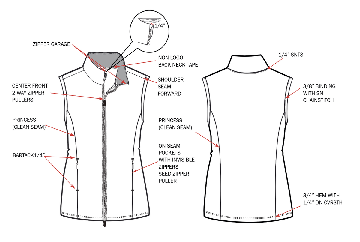 SOLLAYER ZIP VEST.  WHITE. 900512