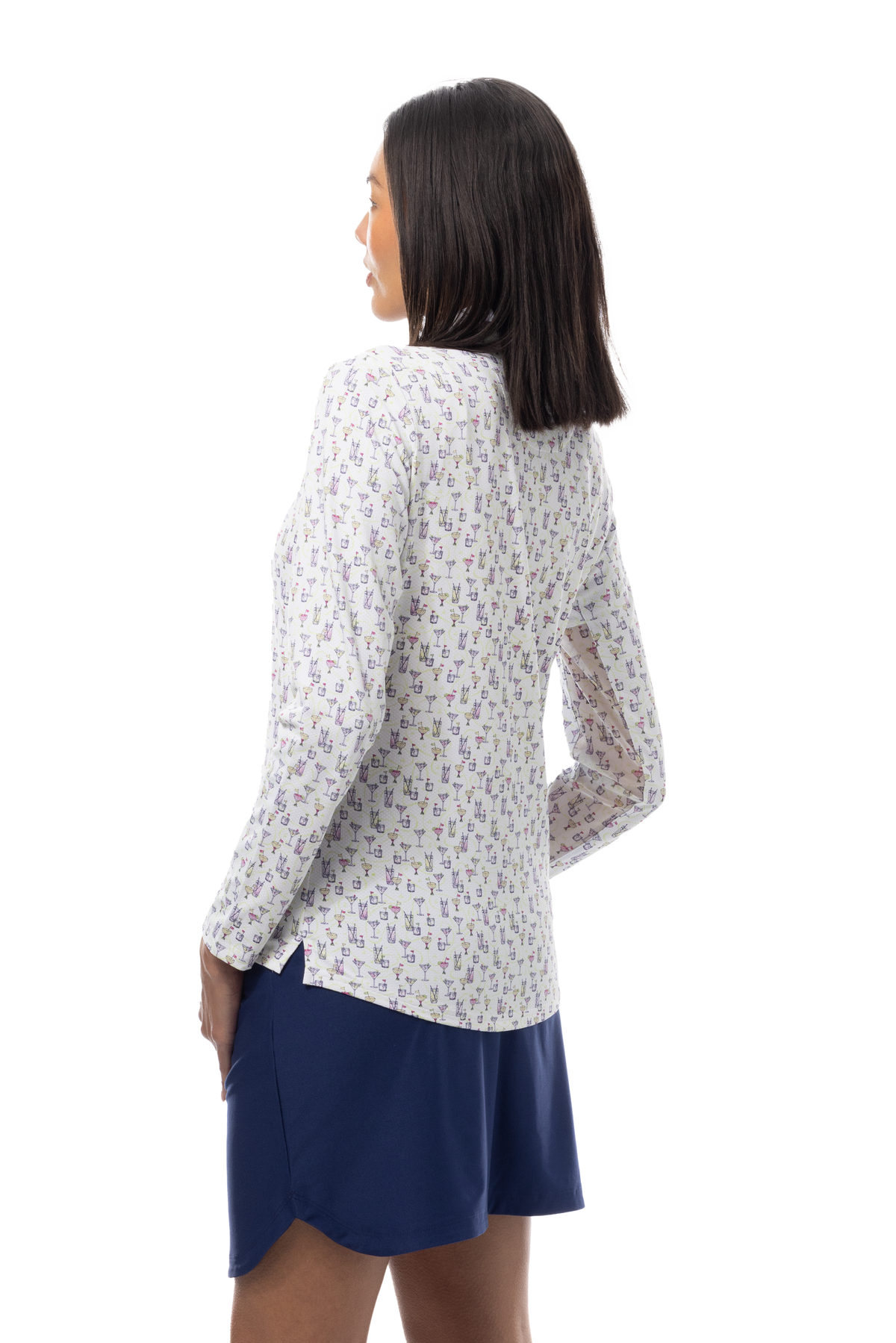 SANSOLEIL 1/4 ZIP PRINT  MOCK. CADDY COOLER. MULTI. 900621 - SanSoleil